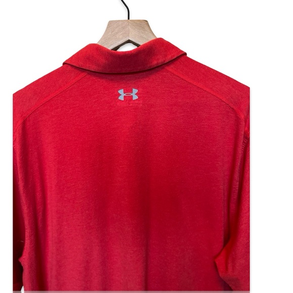 Men’s Under Armour Heat Gear Loose Fit Red Golf Polo Size XXL - Picture 3 of 5